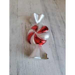 Vintage AS IS peppermint‎ candy blown glass ornament Xmas